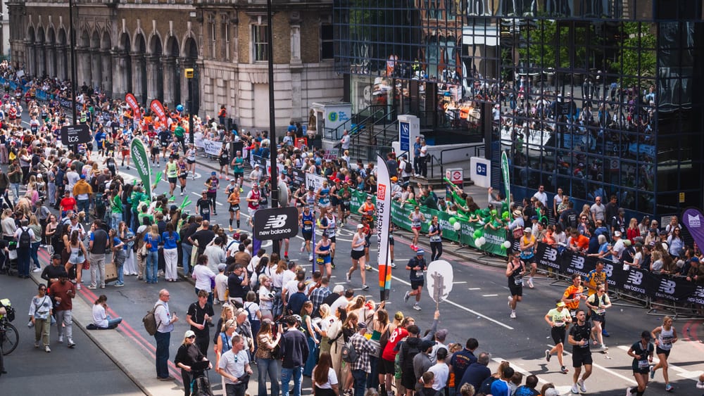 The London Marathon route through the city