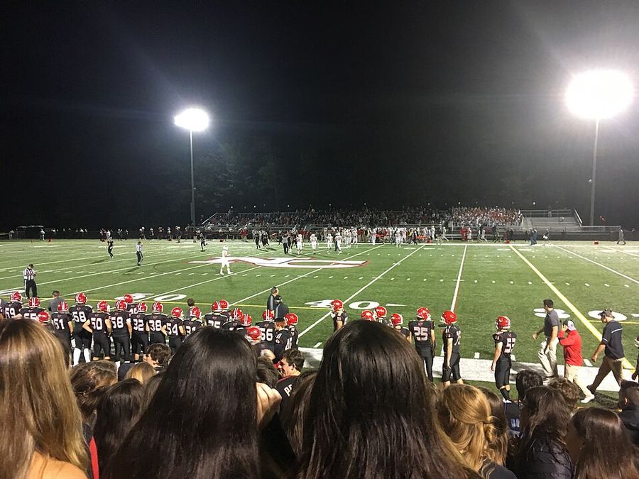 A high school American football game