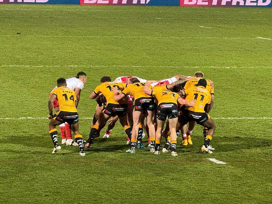 A rugby league scrum