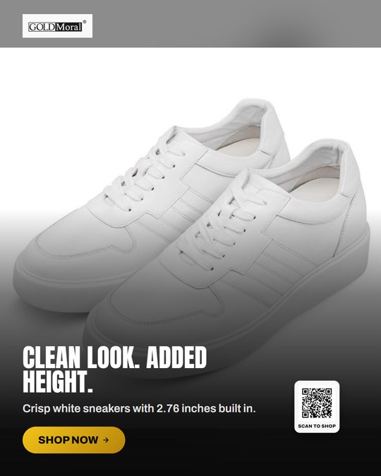 GoldMoral Casual High Increase Shoes Men's White Sneakers