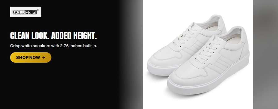 GoldMoral Casual High Increase Shoes Men's White Sneakers