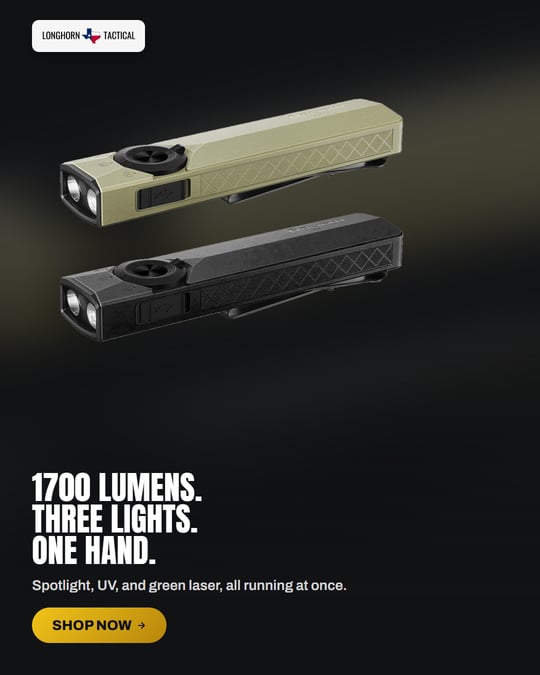 Olight ArkPro Ultra 1700 Lumen Rechargeable EDC Flashlight with UV Light & Green Laser