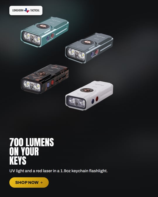 Fenix E06R 700 Lumen Rechargeable EDC Keychain Flashlight with UV Light & Red Laser