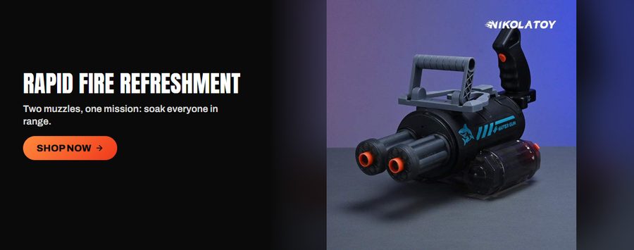 Nikolatoy Mini Dual Muzzle Gatling Water Gun